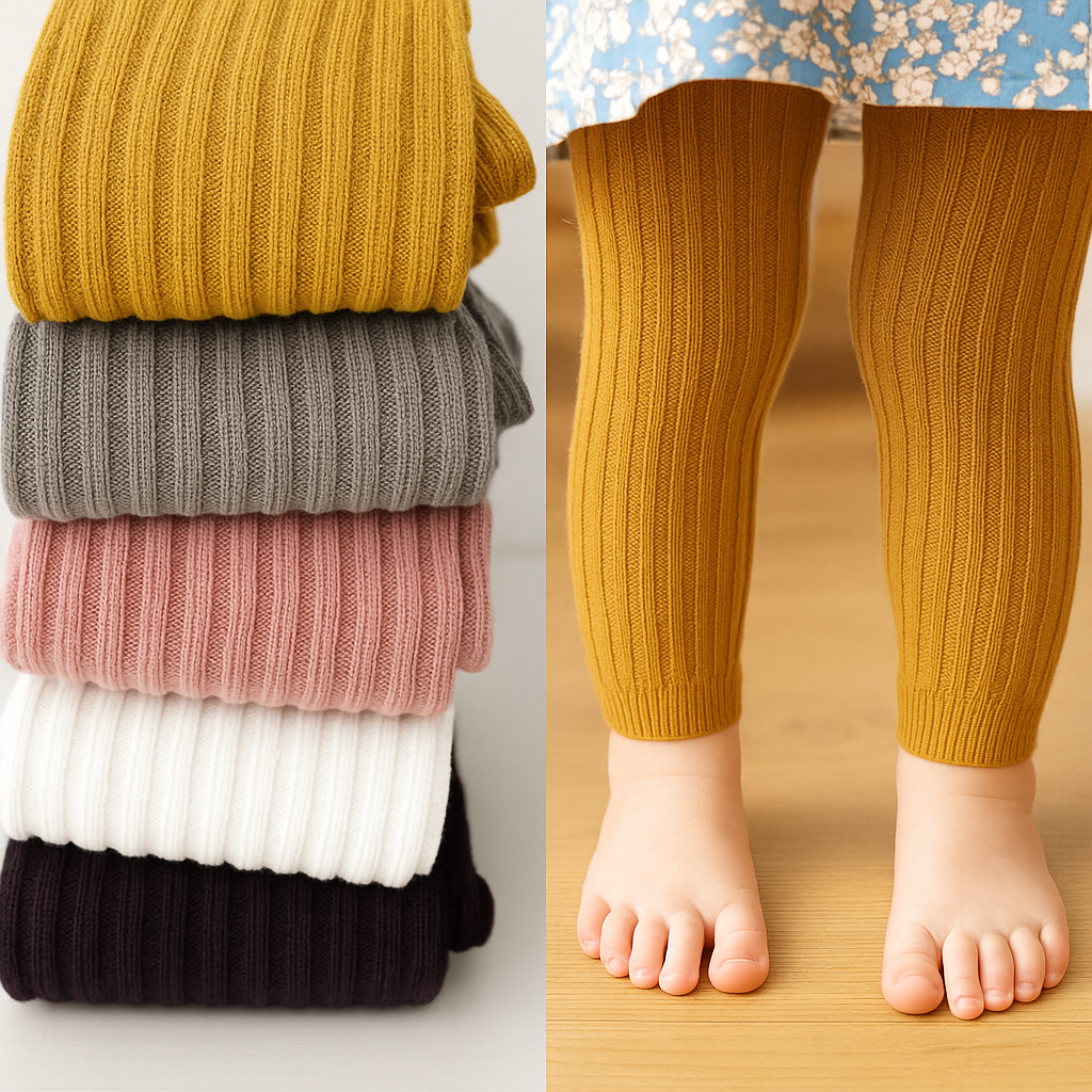 Baby Ribbed Cotton Leggings – Soft and Stretchy Pants (0–6 Years)