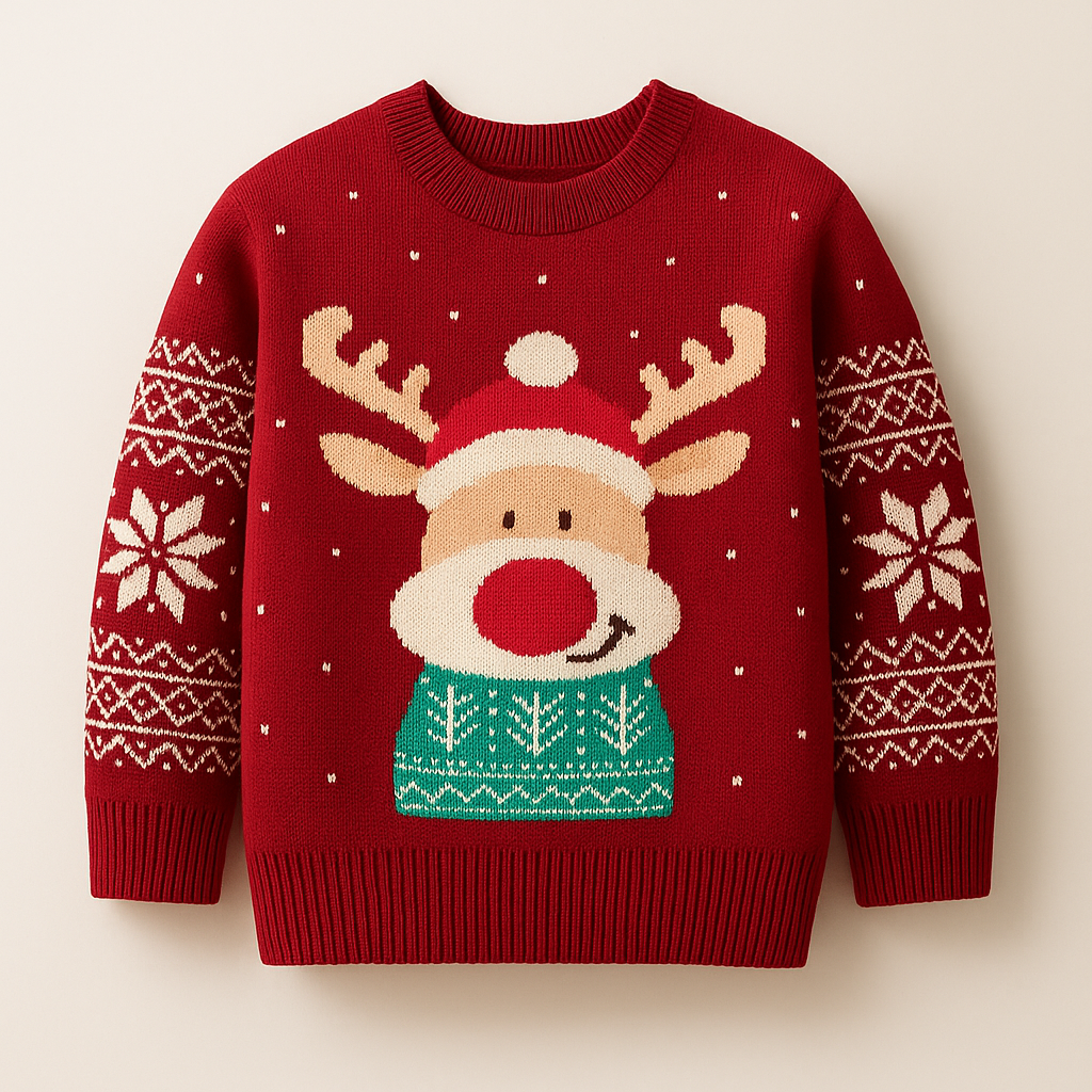 Kids Christmas Sweater – Reindeer Design