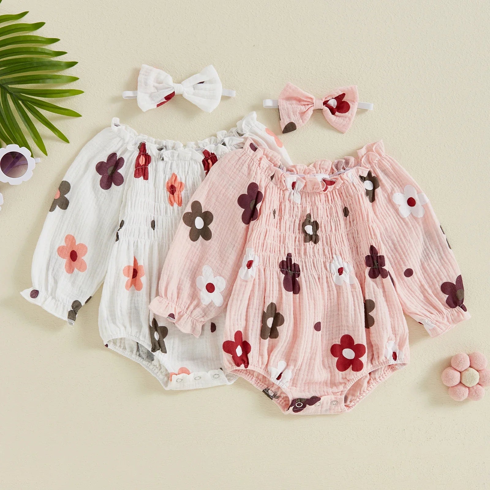 Floral Muslin Romper Set