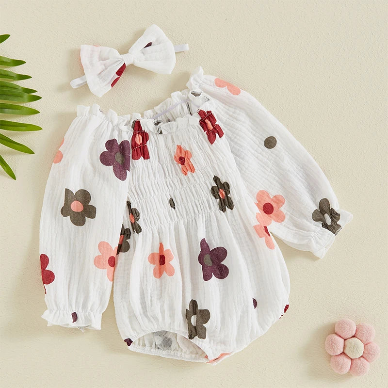 Floral Muslin Romper Set