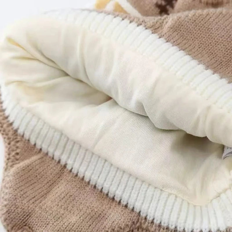 Baby Winter Earflap Beanie with Pom Pom – Soft Warm Knitted Hat (1–4Y)