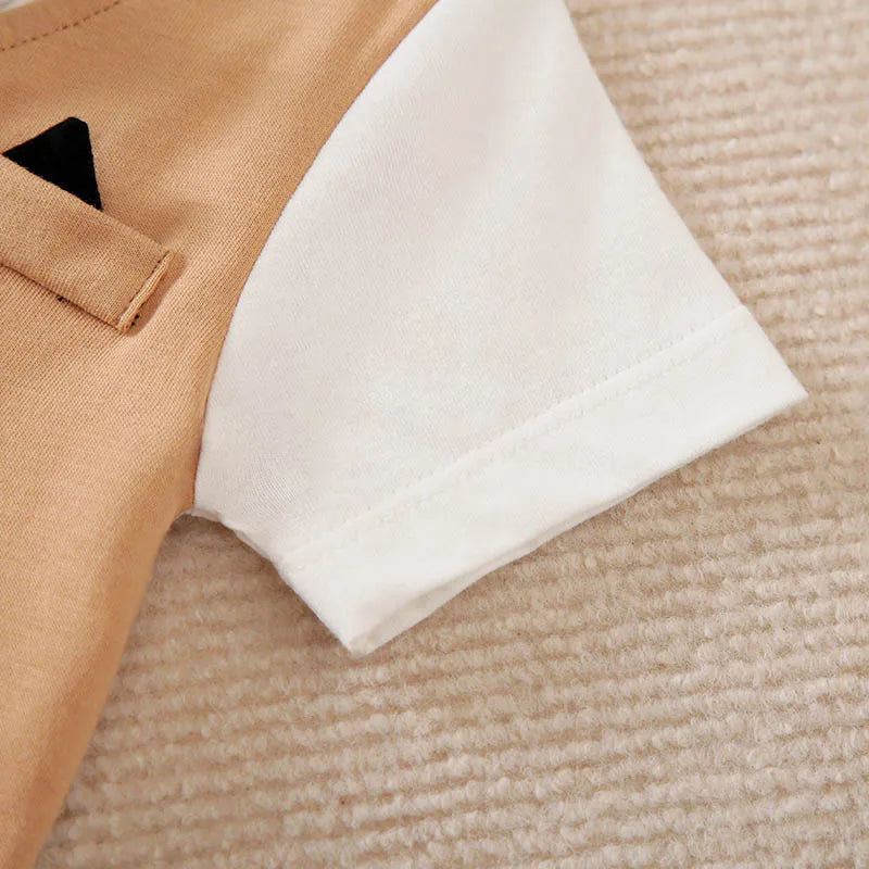 Baby Boys Formal Outfit Romper – Gentleman Suit Set with Bow Tie