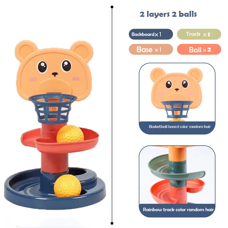 Layered Rolling Ball Stacking Tower: Early Learning Educational Toy