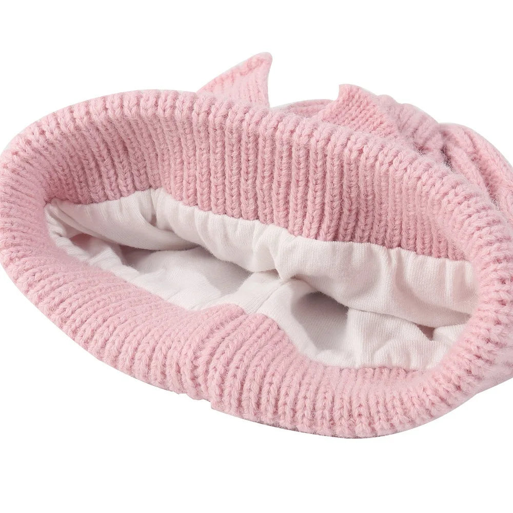Baby Girls Winter Knitted Bow Hat – Soft Warm Beanie for Newborns & Toddlers