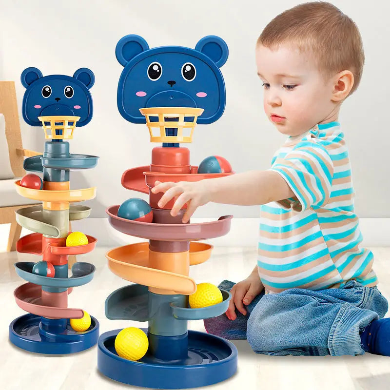 Layered Rolling Ball Stacking Tower: Early Learning Educational Toy