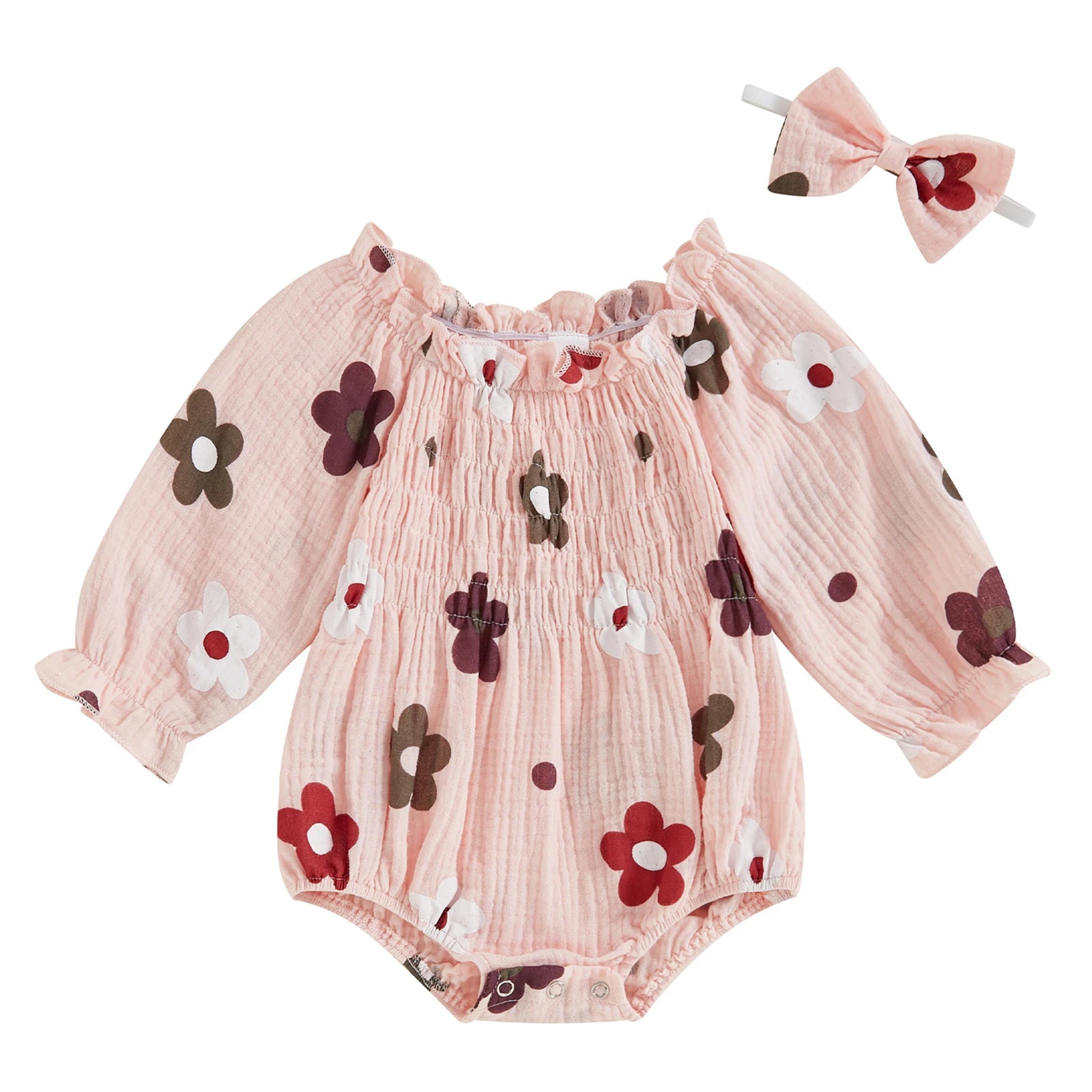 Floral Muslin Romper Set