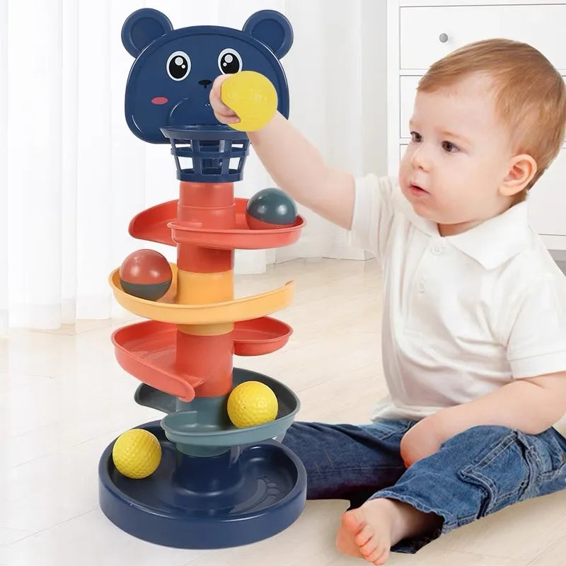 Layered Rolling Ball Stacking Tower: Early Learning Educational Toy