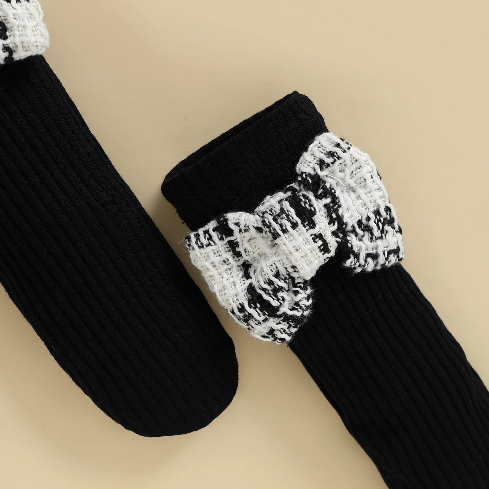 Baby Girls 3-Piece Plaid Outfit Set – Ribbed Top, Tartan Skirt & Bow Headband