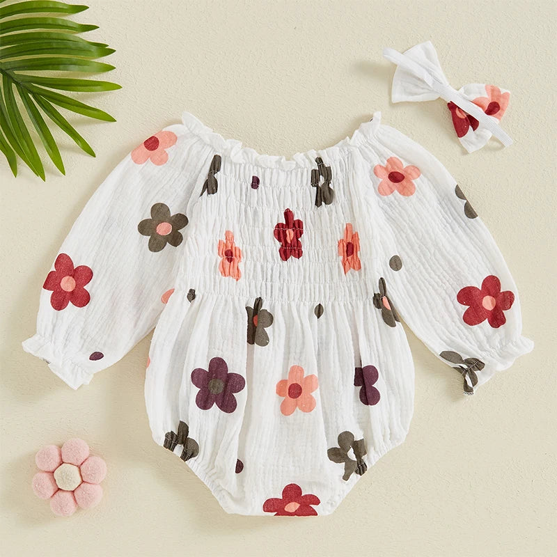 Floral Muslin Romper Set