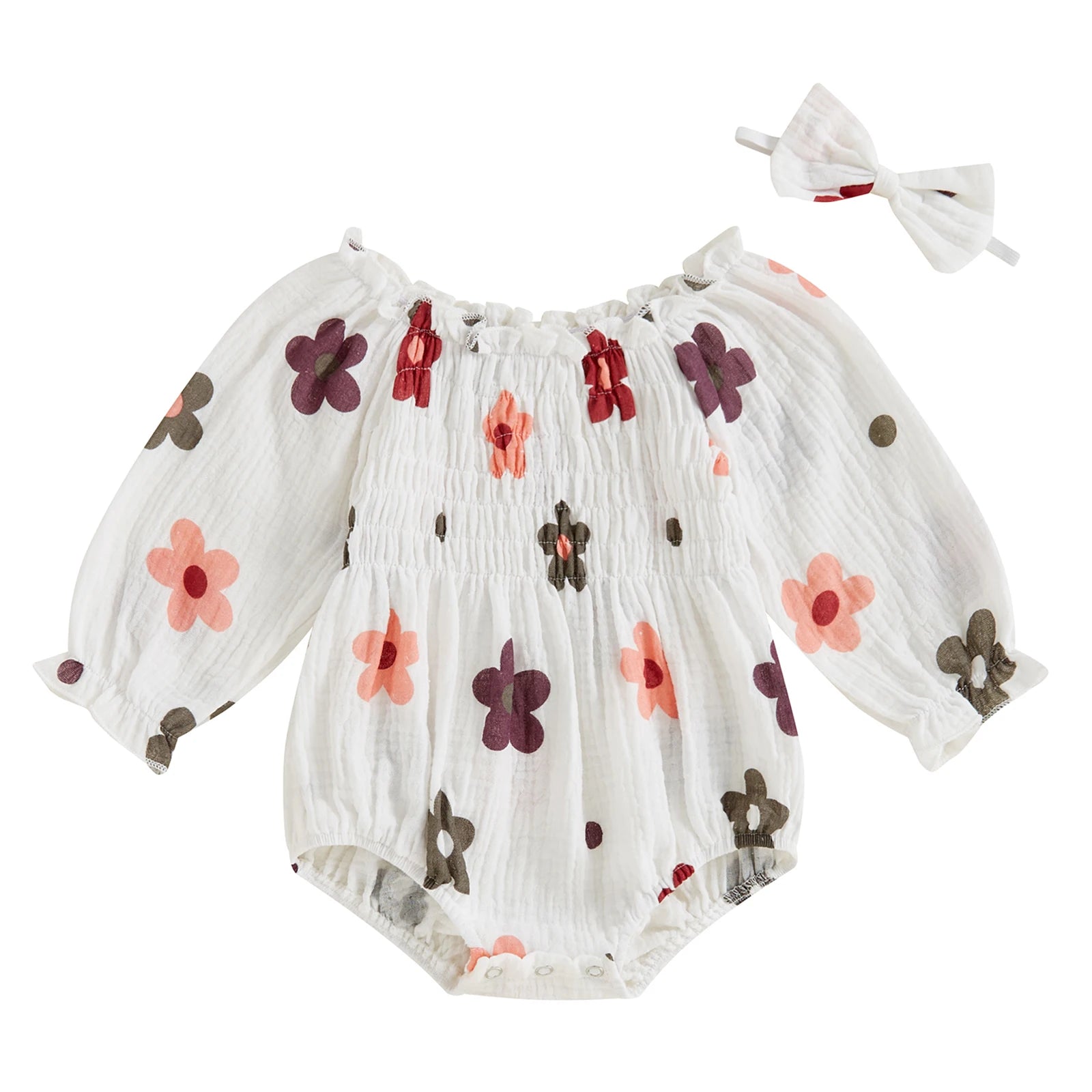 Floral Muslin Romper Set