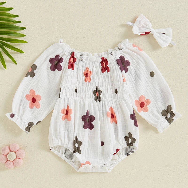 Floral Muslin Romper Set