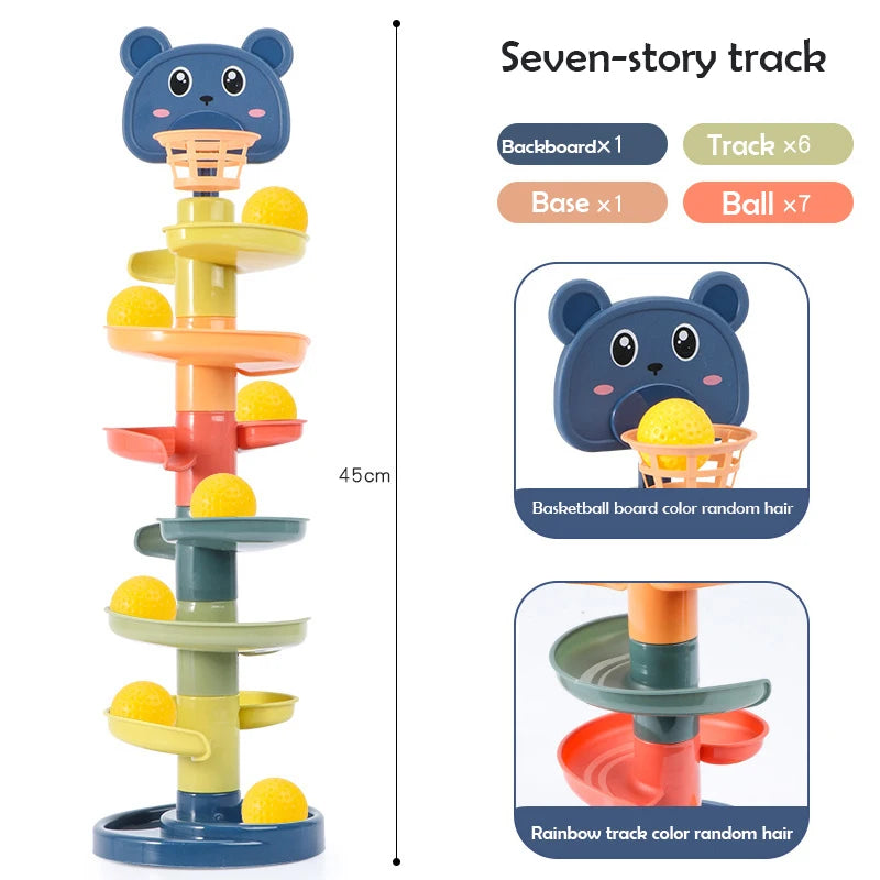 Layered Rolling Ball Stacking Tower: Early Learning Educational Toy