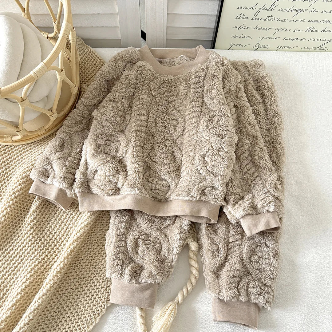 Baby Girl Fleece Winter Lounge Set – Ultra Soft Warm Two-Piece Outfit